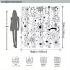 1 Mystical Black And White Eye Of The Sky Shower Curtain - With Stars, Moon, Hands And Geometric Patterns, Polyester Fabric