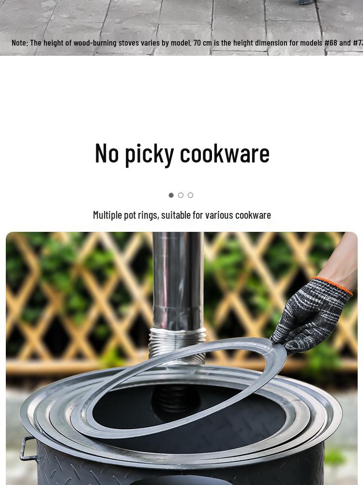 Portable Wood-Burning Stove for Home and Outdoor Use - Large Wok Stand, Clay Pot Compatible, Ideal for Rural Areas and Camping