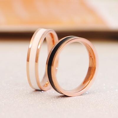 Anillos clásicos de cerámica, titanio, acero y negro, para amantes, anillos sencillos para mujeres y hombres, anillo de compromiso de boda cúbico