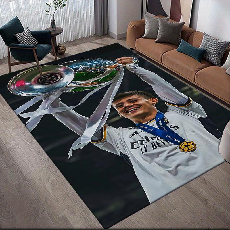 Guler Flanell Teppich mit Aufdruck, Heim Sofa Dekoration für Wohnzimmer & Schlafzimmer, Rutschfeste Spiel Flanell Bodenmatte für Spielzimmer