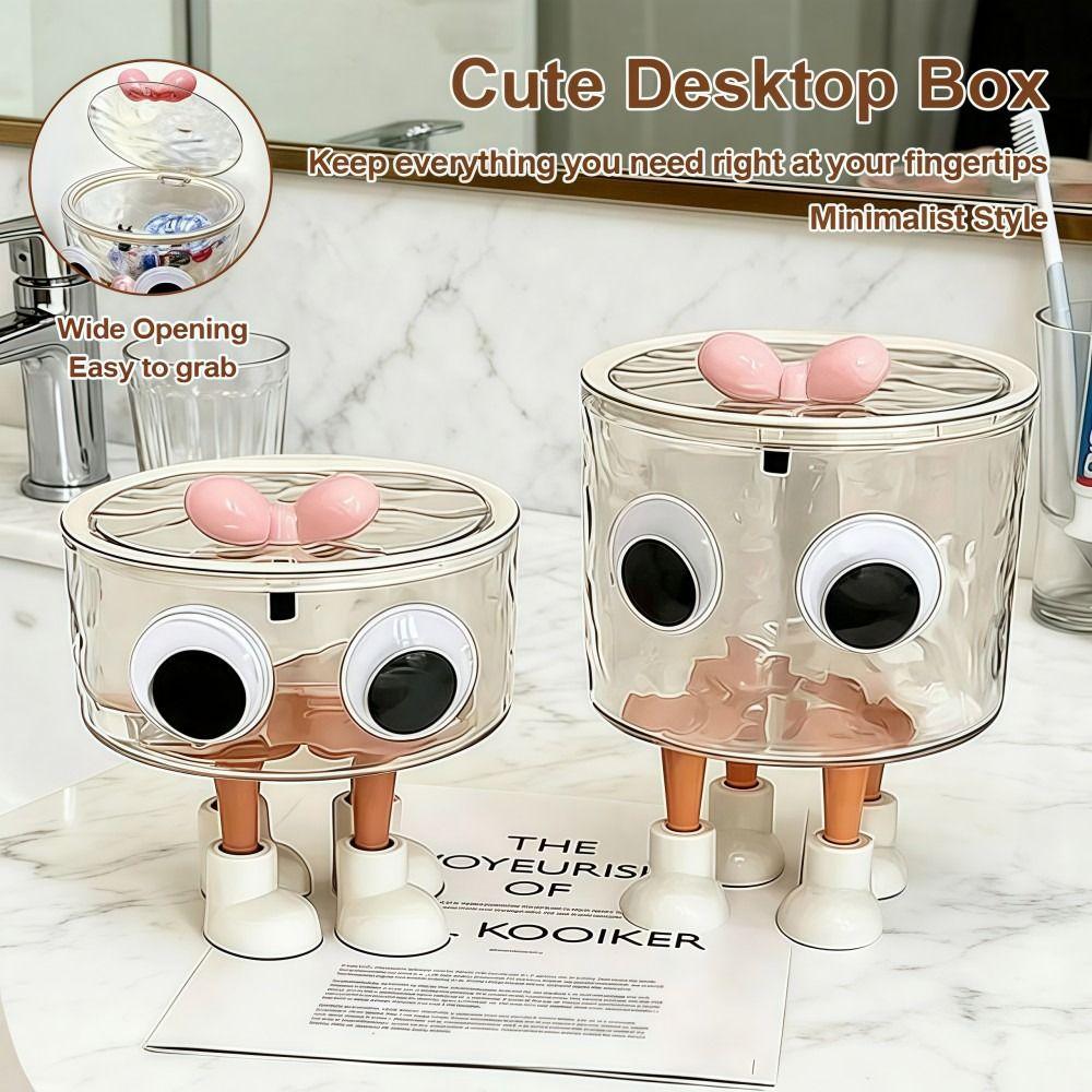 Cartoon Big Eyes Desktop Storage Box Mini Cosmetic Storage Box  Desktop Organization