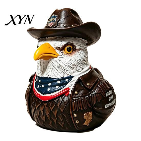 Military Themed Car Decoration Duck Figurine, Patriotic Veteran Ornament for Dashboard, Resin Home Independence Day Memorial Statue, Gift Enthusiasts