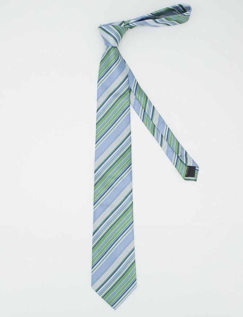 Gestreiftes Krawatten-, Einstecktuch- und Manschettenknöpfe-Set - Business Formal, 8,5 cm breit, Anzugzubehör