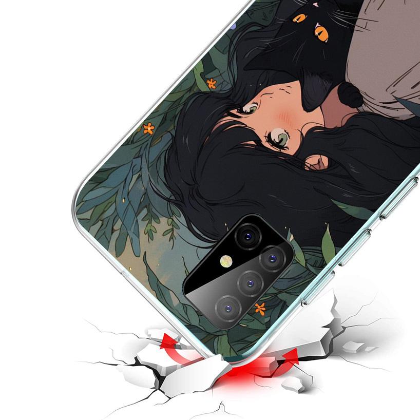 Cute Anime Ins Girls Animal Cat Phone Case For Samsung Galaxy A52 A32 A22 A12 A51 A31 A50S A30S A20S A10S Note 20 Ultra 10 Plus