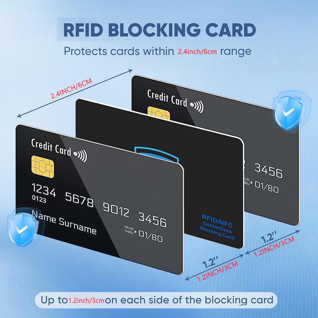 RFID-Blockierkarten - 6er-Pack, Premium Kontaktlos NFC Debit-Kreditkarten-Reisepass-Schutz-Blocker-Set für Männer und Frauen