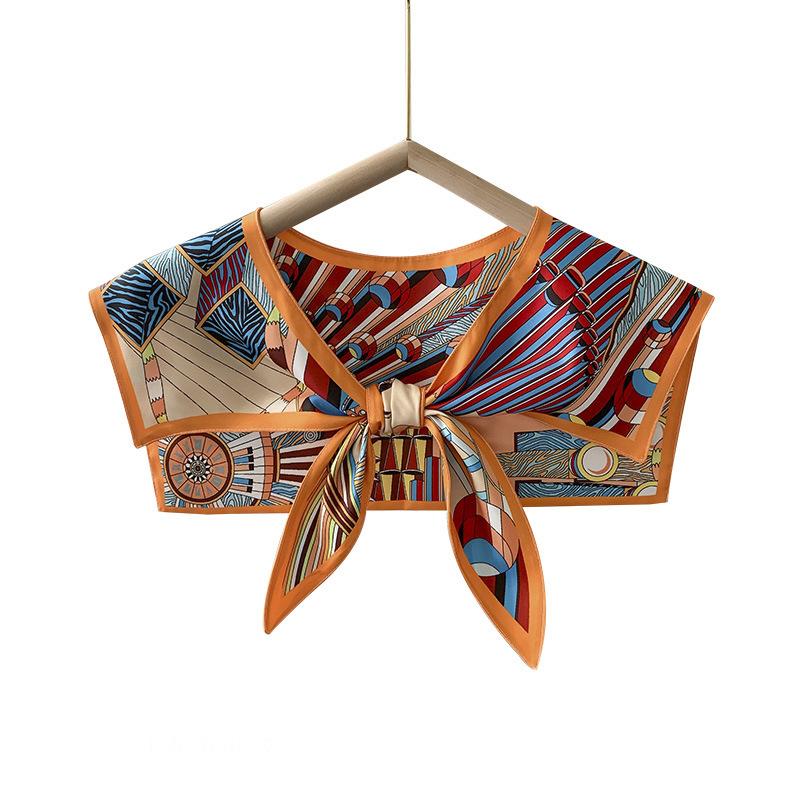 Shawl Summer Exterior Decoration Women'S Silk Scarf Spring And Autumn Thin Fashion Fake Collar Shirt Versatile Sunscreen Shawl