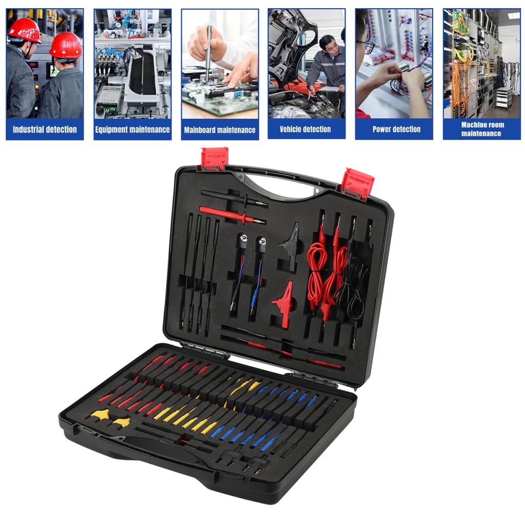 92Pcs/Set Car Multimeter Test Leads Kit Multi Function Electrical Relay Tester Probe Set Auto Diagnostic Tools 12V 24V