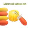Stainless Steel BBQ Corn Skewer with Rubber Handle