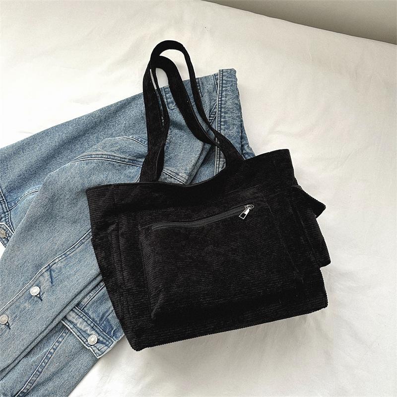 College Students Commuting Class Large Capacity Handheld Bag Large Bag Female 2023 New Canvas Bag One Shoulder Tote Bag