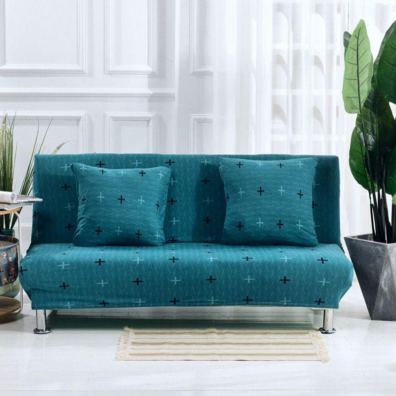 Solid Universal Stretch Color Folding Sofa Bed Cover Without Armrest Slipcovers