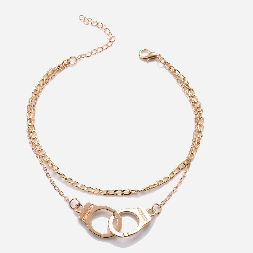 Europäisches und Amerikanisches Valentinstags-Liebes-Handfessel-Fußkettchen-Armband - Modisches Dual-Use-Strandaccessoire für Damen.
