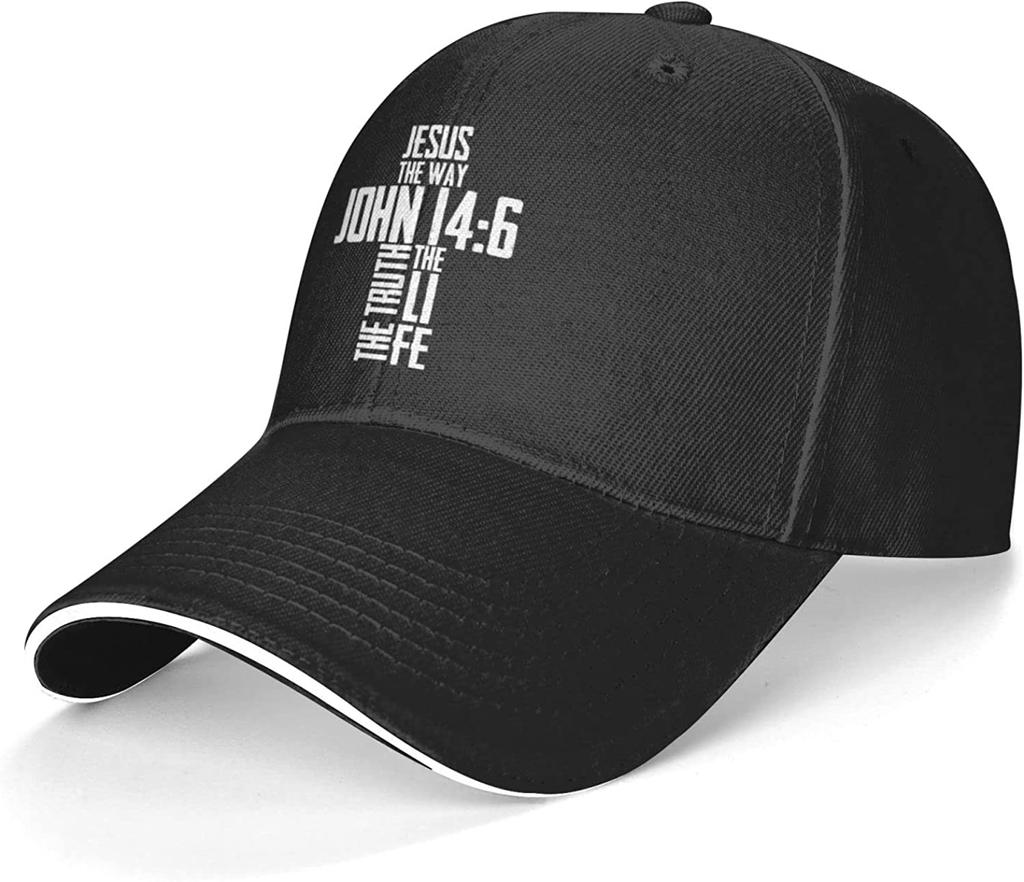 Mandev Original Classic Casquette Hat Men Women Christian Bible Verse Jesus The Way John 146 Baseball Cap Dad Hat Black Caps