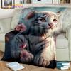 Beast Tiger Lion Leopard Animal Wildlife Cartoon Blanket,Soft Throw Blanket for Home Bedroom Bed Sofa Picnic Cover Blanket Kids