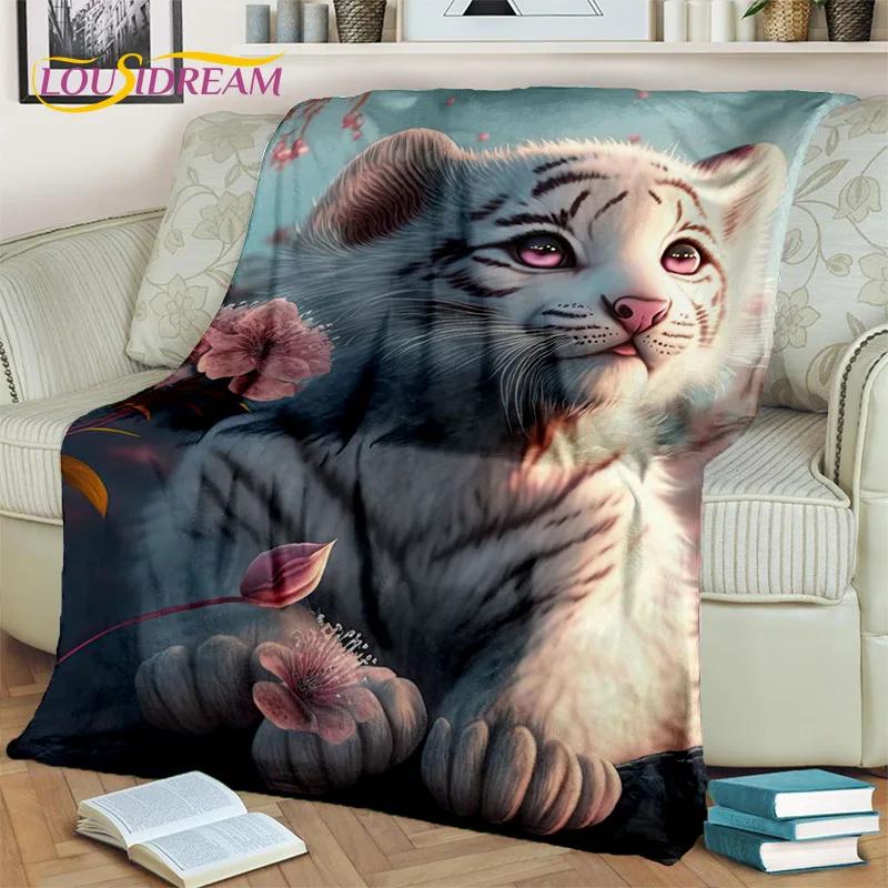 Beast Tiger Lion Leopard Animal Wildlife Cartoon Blanket,Soft Throw Blanket for Home Bedroom Bed Sofa Picnic Cover Blanket Kids