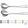 Salad Server Set, Berglander Stainless Steel Salad Serving Set, Salad Servers, Salad Spoon, Salad Fork, Pack of 2 (Shiny Silver)