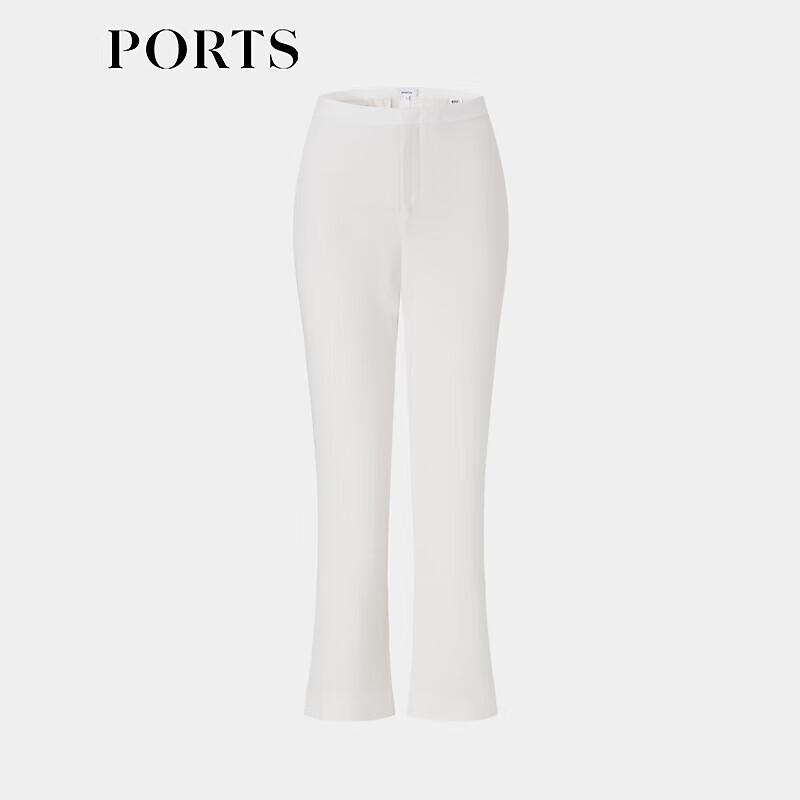 PORTS Women's Milk White Cropped Trousers