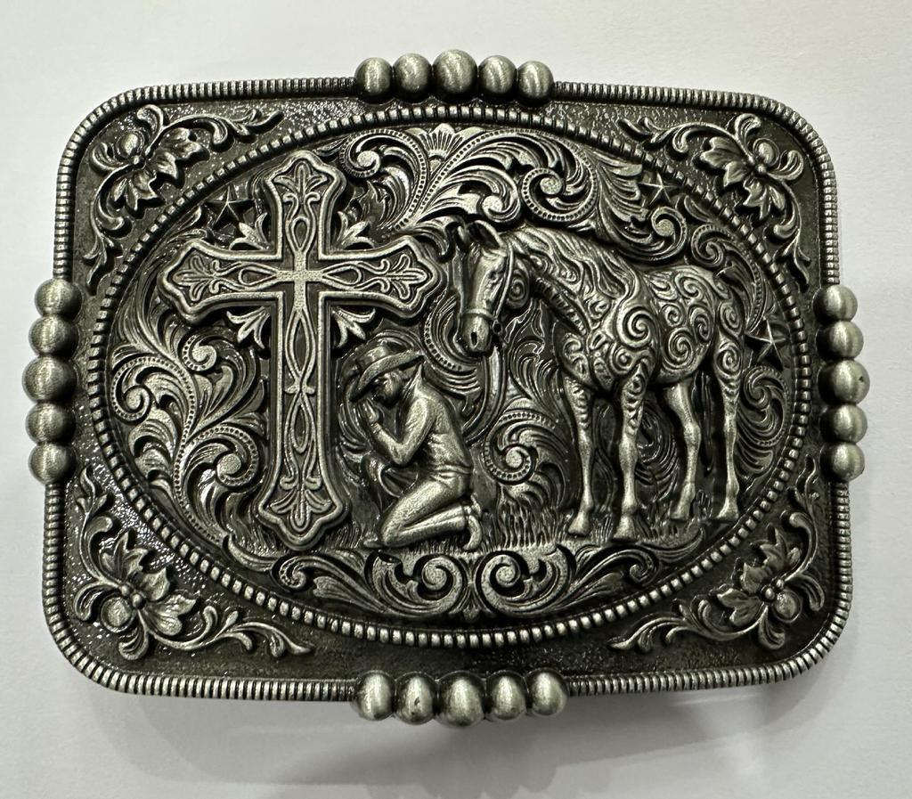 Cowboy Adler Stierkopf Zink Schnalle