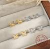 925 Sterling Silver Colorful CZ Butterfly Stud Earrings for Women Sparkling Multicolor Cubic Zirconia Gold Plated Earrings