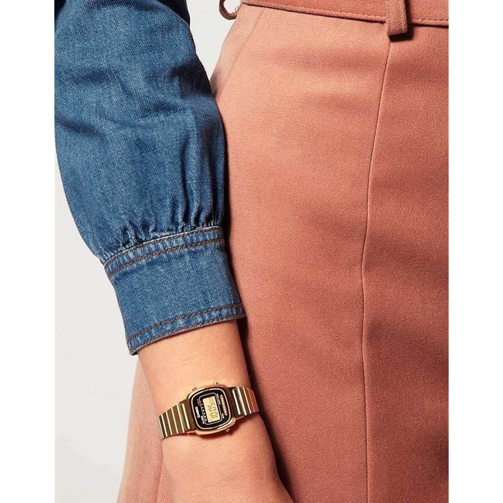 Ladies' Gold Tone Digital Watch Retro Style