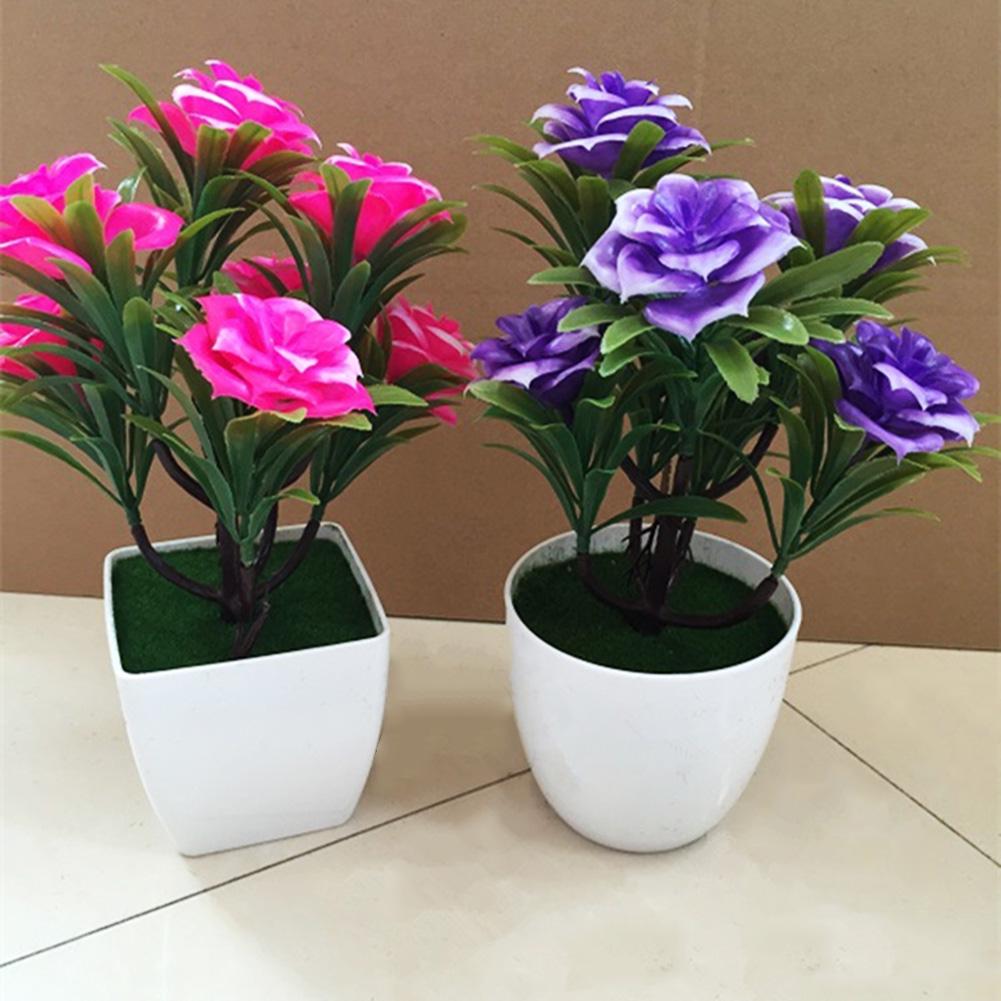 1Pc Potted Artificial Flower Bonsai Performance Stage Garden Home Party Decor Christmas Ornament