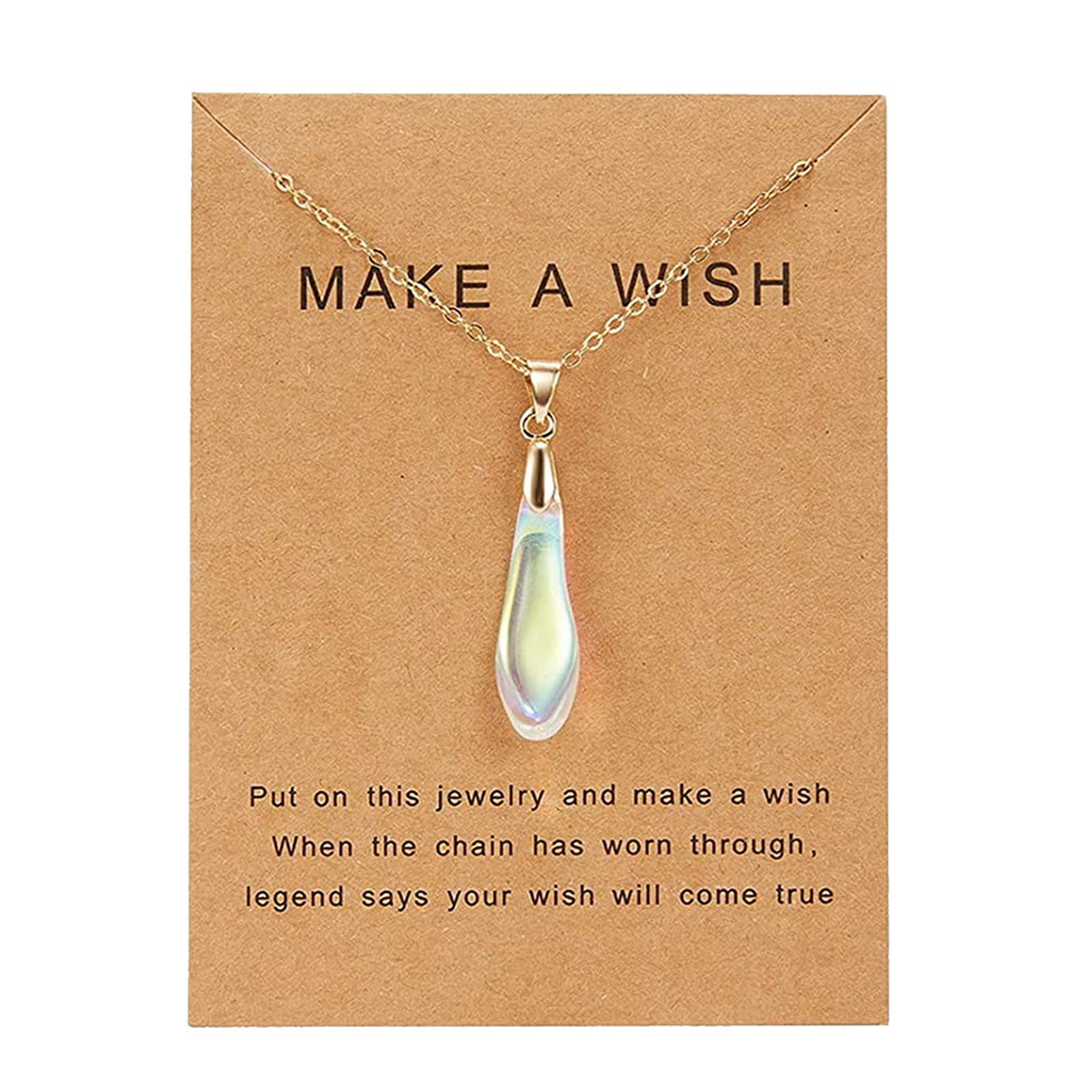 

Ожерелье с опалом в форме капли, модное ожерелье с бумажной карточкой, ожерелье 9*7CM белый