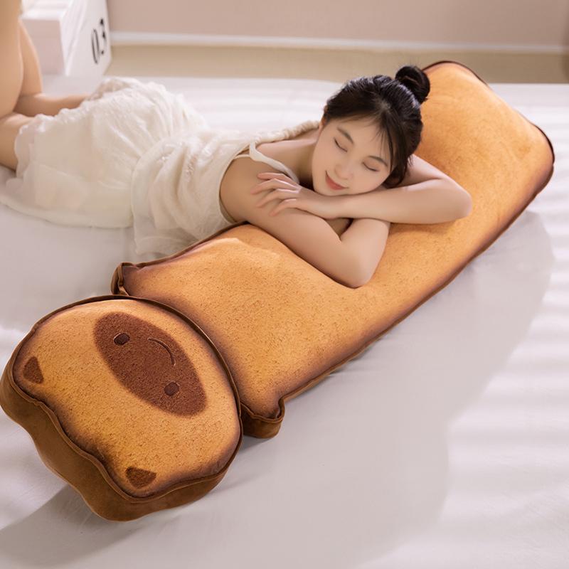 90-110cm New Stuffed Long Pillow Cute Cartoon Toast Cat Shape Plush Toys Cushion for Sofa Chair Home Decoration Long Pillow Gift