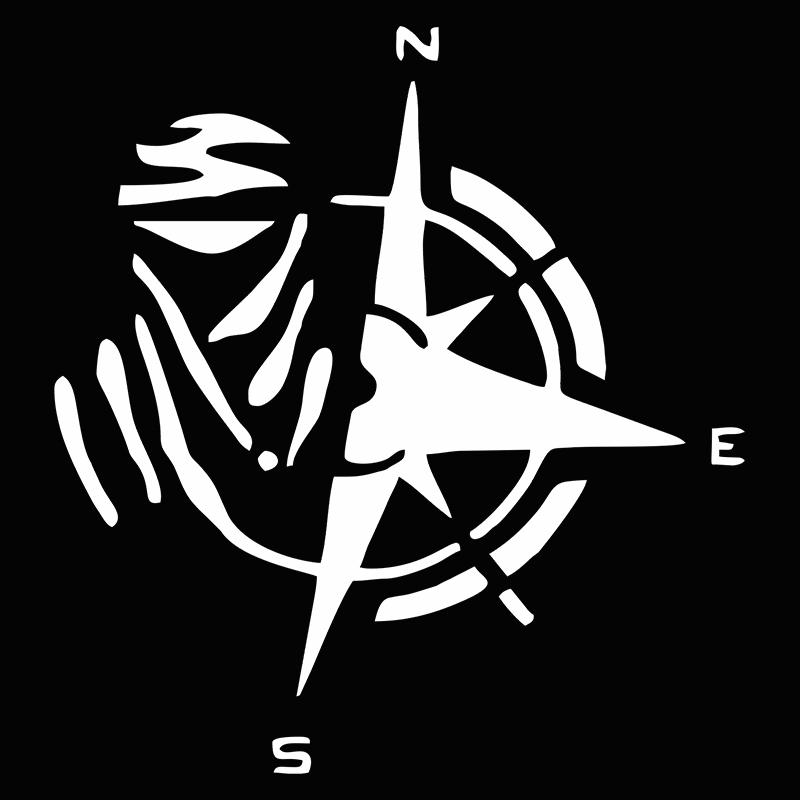 G115 12X13CM Car Sticker Creative Design Personality Fashion Compass PvcDecoration Accessories Waterproof Cover Scratch Decal