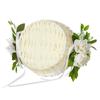 Rattan-Blumenkörbe Kleine Halbmond-Rattan-Körbe Mit Griff Und Plastik-Einsatz Für Hochzeits- Und Heimdekorationen