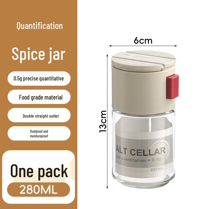 Moisture-Proof Glass Spice Jars Set - Sealed Kitchen Containers for Salt & Seasonings