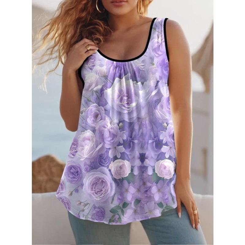 Summer Creative Colorful Beautiful Butterfly Print Women's Sleeveless Vest Casual Loose Fashionable Comfortable Vest