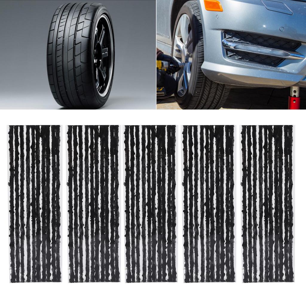 50pcs Tire Repair Plug Tubeless Tyre Sealing Strip Puncture Repairing for Car Motorcycle 200x3mm