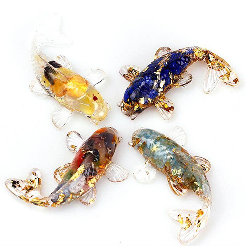 Bellissime Figure di Carpa Fortunata Ornamenti Resina Epossidica Trasparente Artificiale Cristallo Mini Pesci Decorazione Scrivania Regalo per Amico
