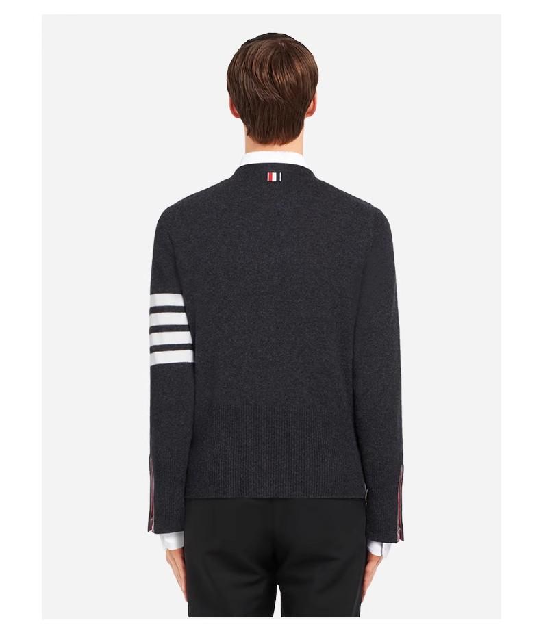 TB [Official Authentic] Sweater Unisex Base Sweater Classic Round Neck Pullover Slim Fit Versatile Knit Sweater