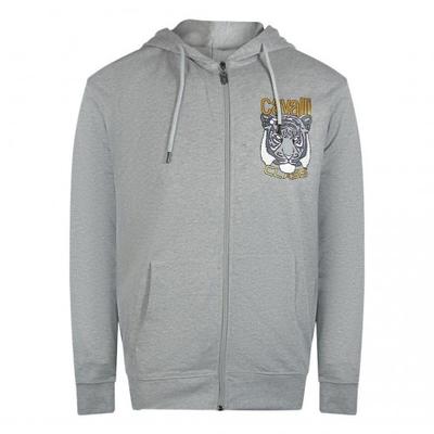 Cavalli Class Mens Bold Tiger Logo Full Zip Hoodie