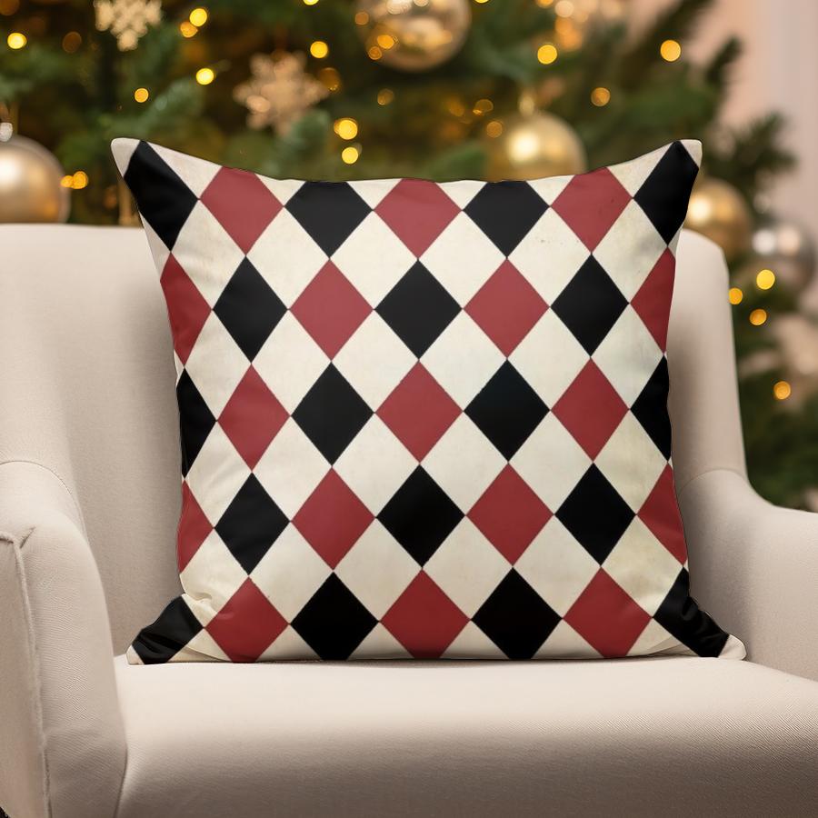 

Home Decor Christmas Snowman & Tree Pillows Suitable For Sofa Bedroom Car Pillow Cover Cushion Rectangular Back Cushion 16x16Inch