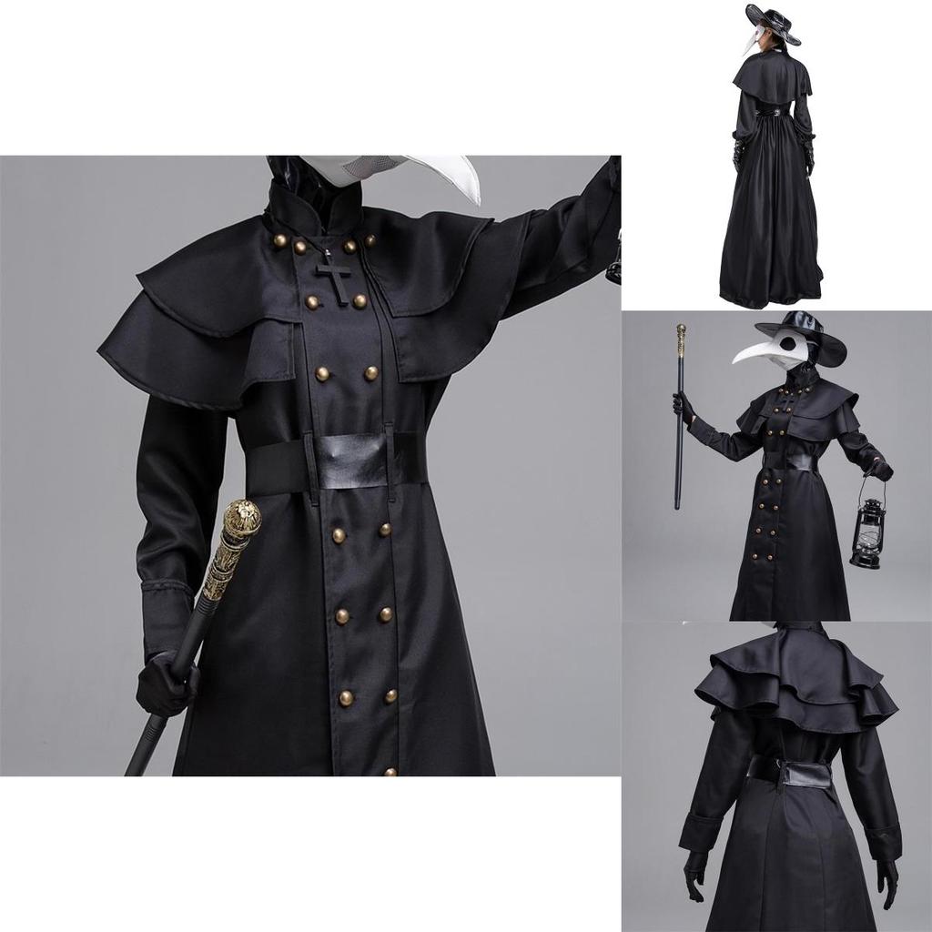 Verlockendes Pestdoktor-Kostüm Machen Sie sich bereit für Halloween und Cosplay mit dieser mittelalterlichen Kapuzenrobe, Maske und Hut für Mönchs-Cosplay