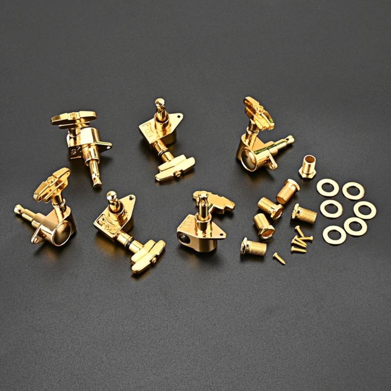 6Pcs Guitar Tuning Pegs 3R3L Tuner Machine Heads 1:21 Sealed Art Decor Rotomatic Tuners Head Replacement with 3 Colors