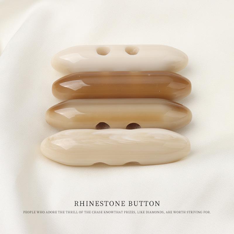 Resin Beige Pattern Olive Buckle Coat Trench Coat Button Down Jacket Cotton Coat Horn Pair Buckle Buckle Accessories