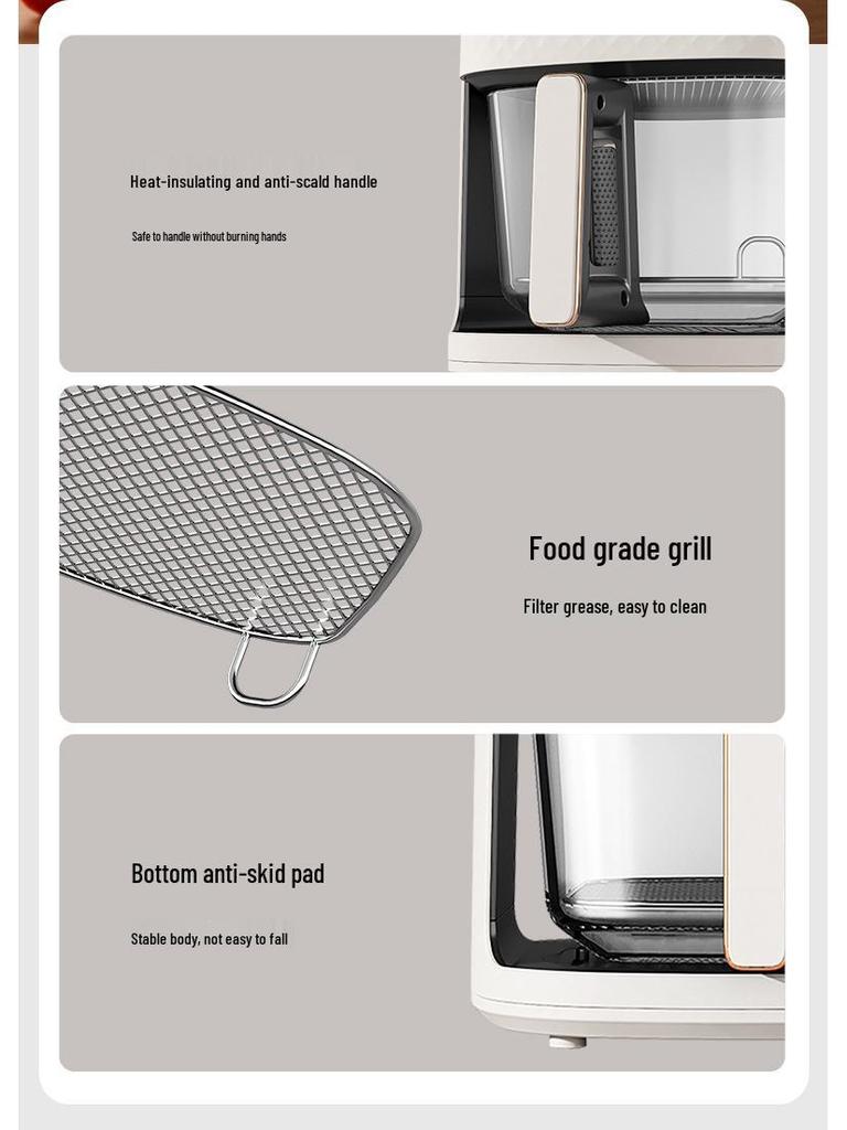 Aoke 360° Visual Air Fryer: Multifunctional, No-Flip, Large Capacity Electric Oven (2025 Model)