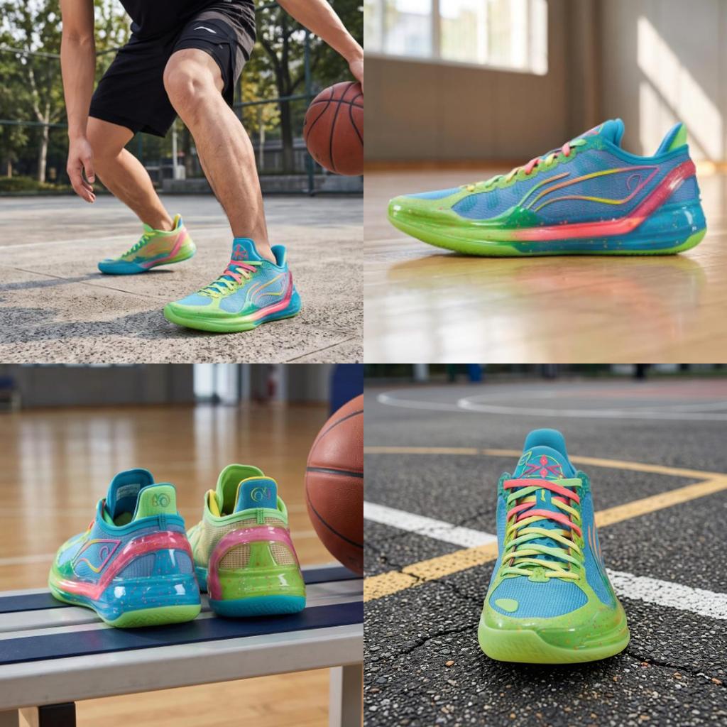 LiNing Blade 4V2 Poisonous Frog Cushioned Wear-Resistant Lightweight Low-Top Basketball Shoes Men's Turquoise ABAU059-1