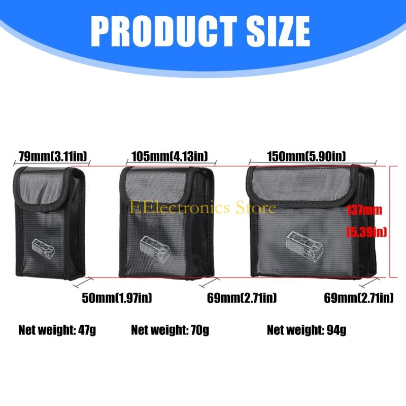 B03C Battery Bag Battery Portable Carrying Case Safety Storage Heat Resistant