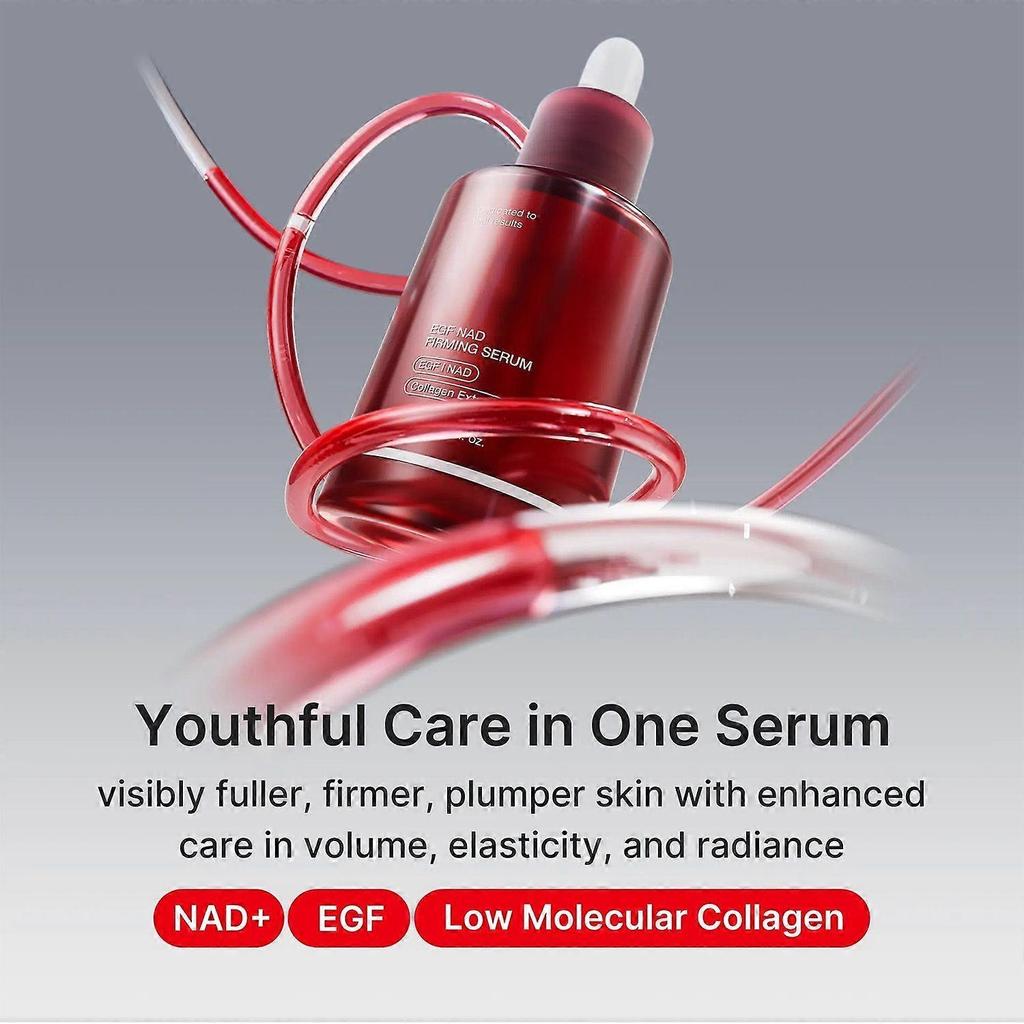 EGF NAD Straffendes Gesichtsserum mit Kollagenextrakt, Anti-Aging-Serum zur Faltenreduktion & für Elastizität, Porenpflege Feuchtigkeitsspendendes Serum für Gesicht & Hals, 30ml