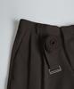 BIRBANTE Belted Double-Pleated Slacks - Brown