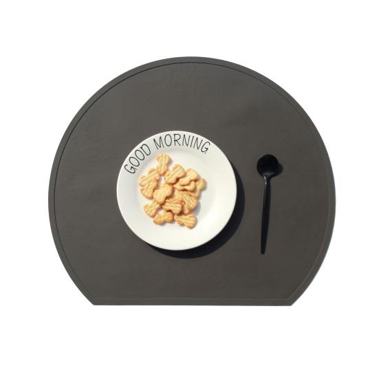 Silicone Placemats Non-Slip Waterproof Dining Table Mat Heat-Resistant темно-серого