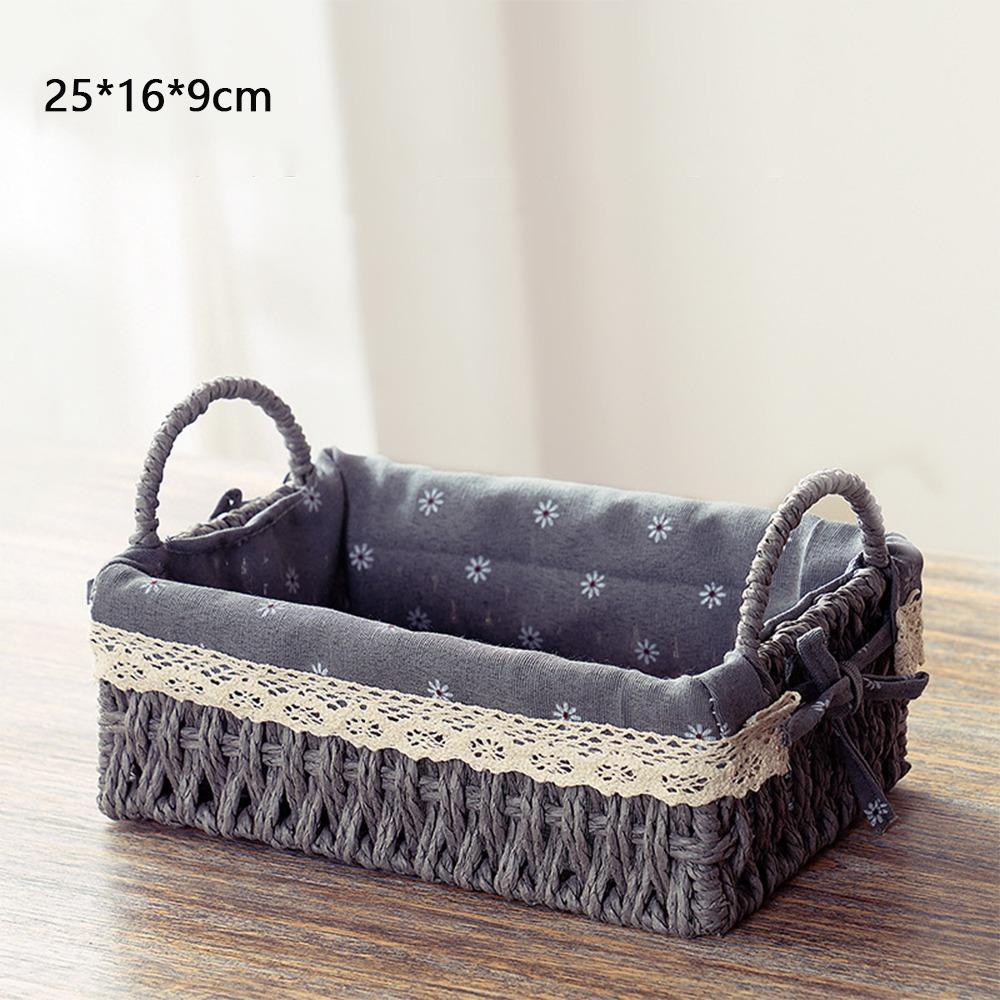 Imitation Rattan Rattan Storage Baskets Home Decoration Vegetable Fruit Hand-woven Baskets Storage Multi-Purpose