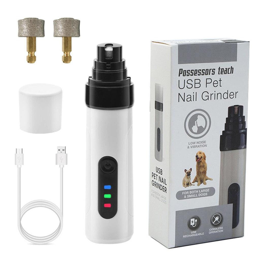 2 Speed Electric Pet Nail Grinder Safe USB Rechargeable Dog Cats Nail Trimmer Low Noise Clipper For Small To Large Pet