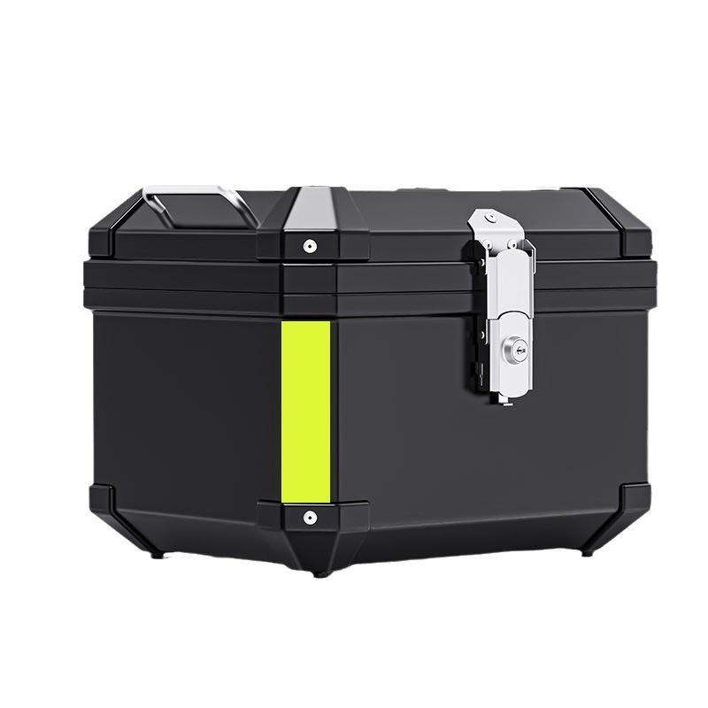 Motorcycle Tail Box Top Case Lockable Helmet Luggage Storage Rear Tour Box With Reflective Design Waterproof Storage Carrier