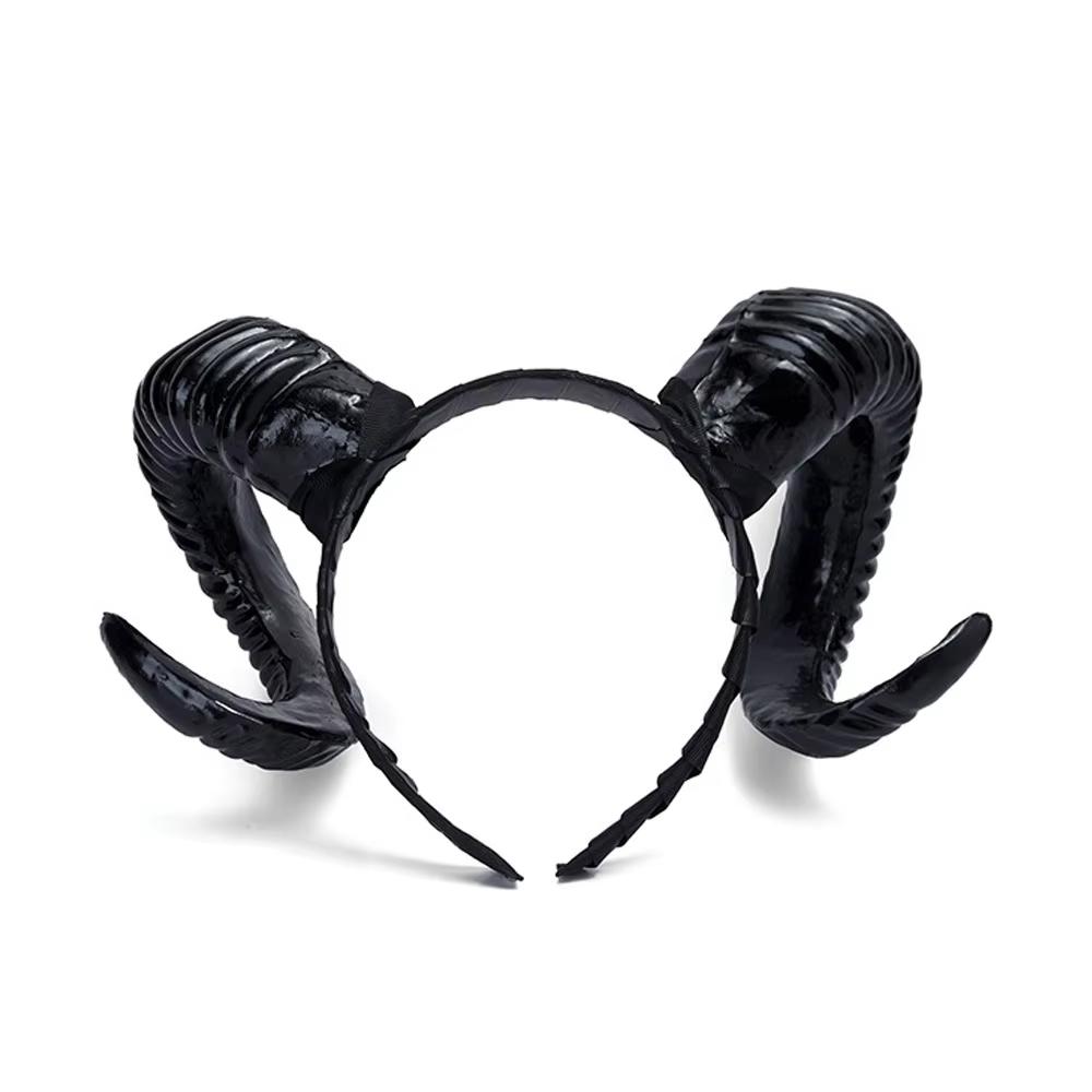 Sheep Horn Headband Devil Demon Horns Headband Role-Play Party Headband for Halloween Costume Cosplay Photo Props Party Costume