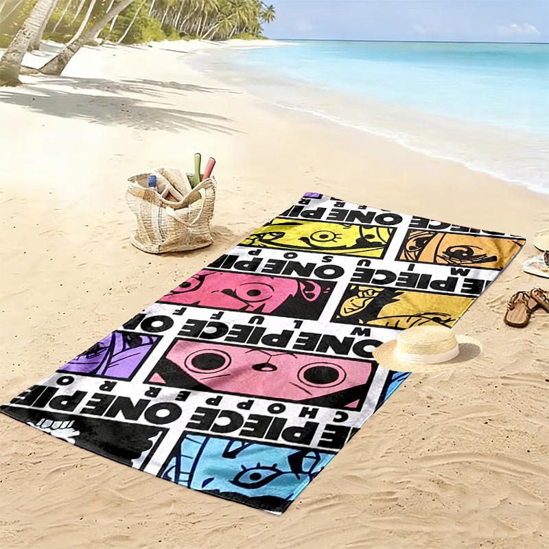 One Piece3 Print Beach Towel, Large Soft Quick Dry Towel for Beach Camping Swimming