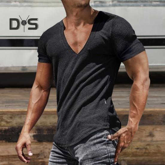 Camasa Barbati Lavabila Decolteu In V Chic Vara Barbati Tricou Basic Top Fitness